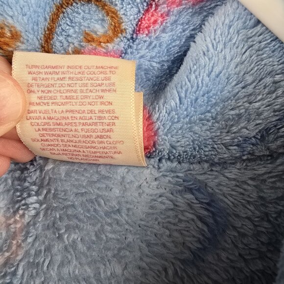 Faded Glory Girls Fleece Blue Robe Monkey Print Flame Resistant - Picture 5 of 7